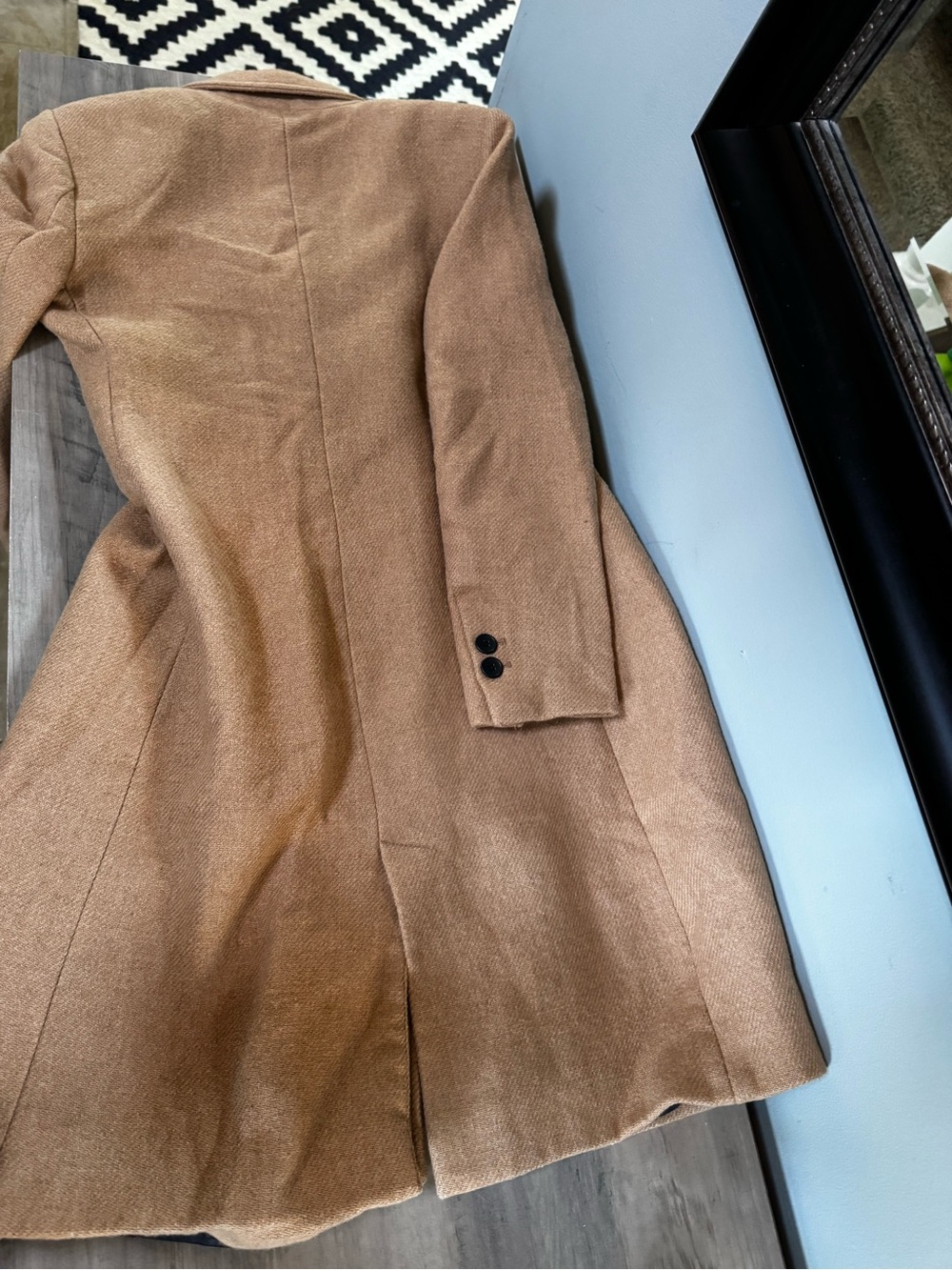 Zara Camel Single-Breasted Tailored Coat - Picture 7 of 7